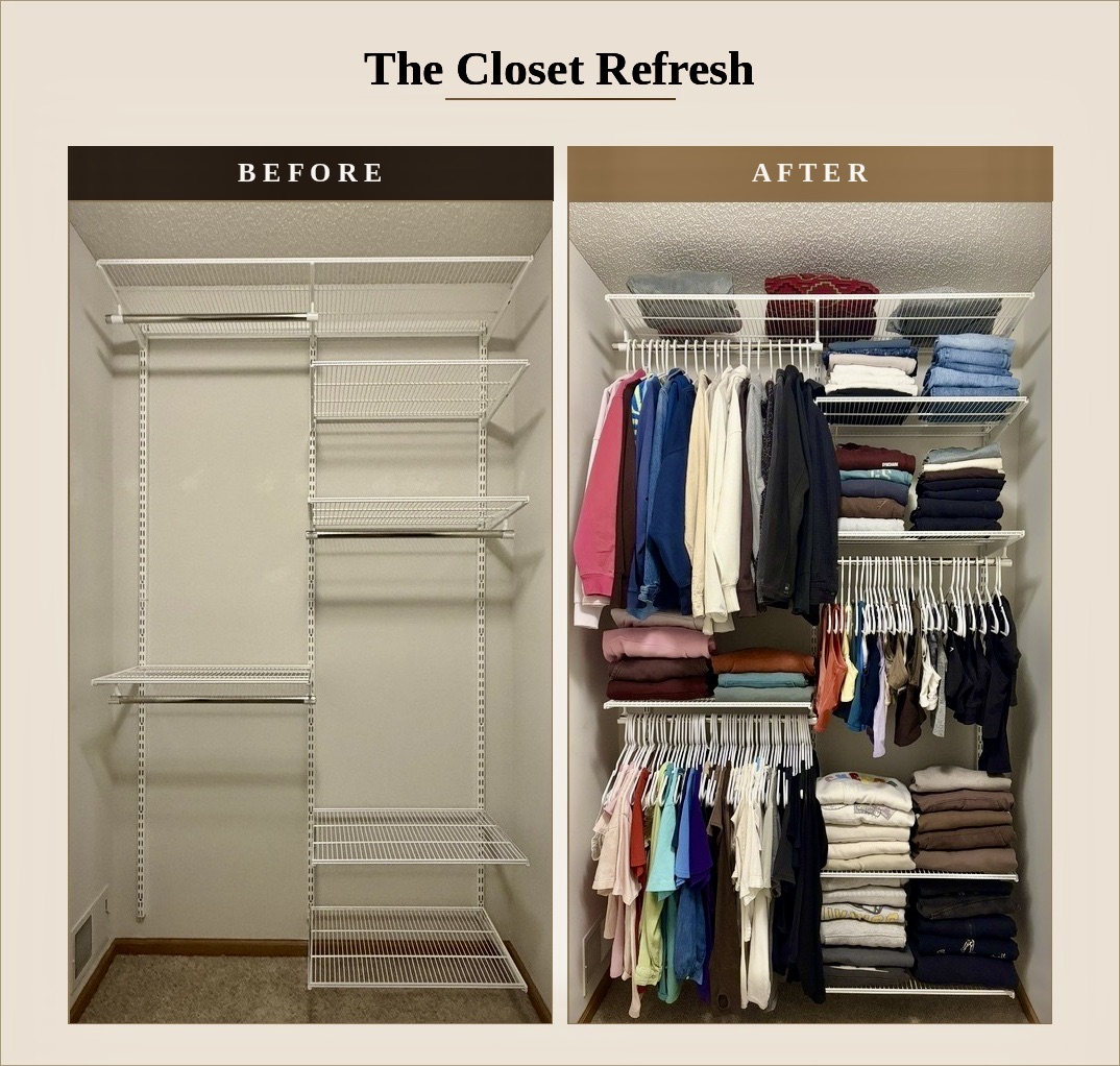Closet before and after refresh